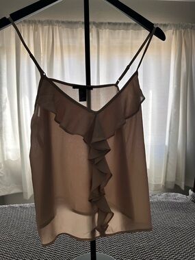 Forever 21 Blush Pink Ruffle Front Spaghetti Strap Cami